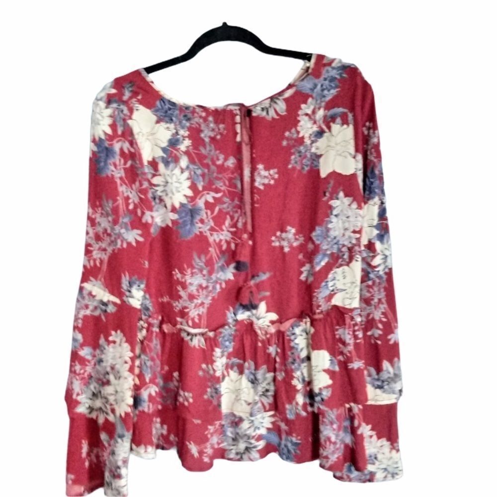 Boho Floral Gypsy Blouse Top Med Altered State
